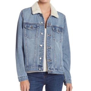 Blank NYC Blue Jean Jacket with White Collar